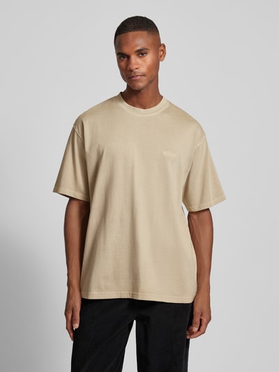 WOODBIRD T-Shirt mit Label-Stitching Modell 'Baine' Beige 4