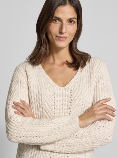 s.Oliver RED LABEL Regular Fit Strickpullover mit Woll-Anteil Ecru 3