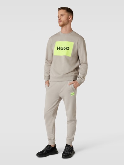 HUGO Sweatshirt met labelprint Lichtgrijs - 1