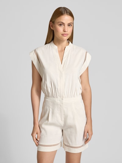 Marc Cain Jumpsuit aus Leinen-Mix mit Loch-Stickerei Sand 4