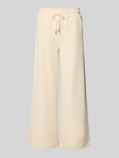 Produktfoto, Wide Leg Sweatpants mit elastischem Bund von Soyaconcept, mieszanka bawełny i modalu, spodnie z szerokimi nogawkami, tunel, kolor kremowy, gładka tekstura