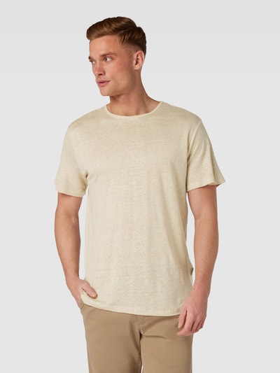 Selected Homme T-Shirt aus Leinen mit Rundhalsausschnitt Offwhite 4