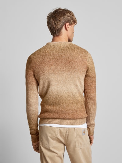 Blend Gebreide pullover met ribboorden Camel - 5