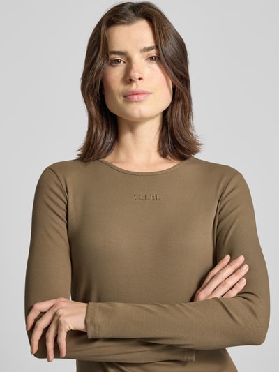 VILLA SOPHIE Longsleeve mit Label-Stitching Modell 'MAYA' Taupe 3
