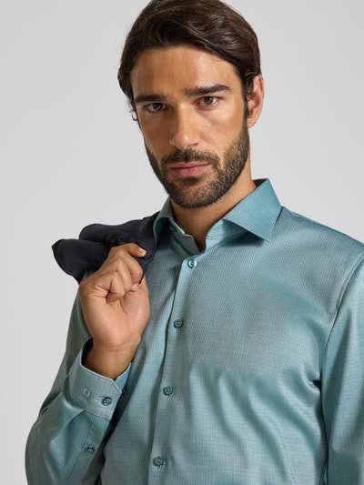 OLYMP No. Six Super slim fit zakelijk overhemd met kentkraag Groen - 3