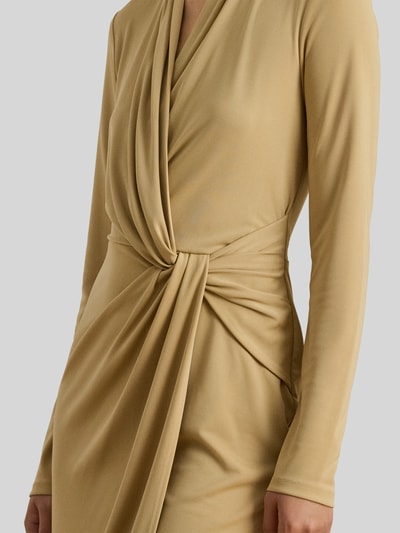 Lauren Ralph Lauren Knielanges Kleid in Wickeloptik Sand 3
