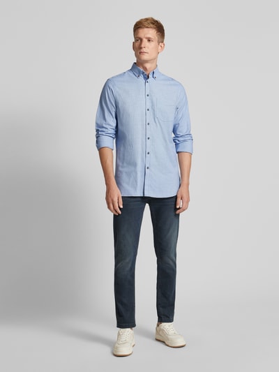 Christian Berg Men Regular fit vrijetijdsoverhemd met button-downkraag Metallic blauw - 1