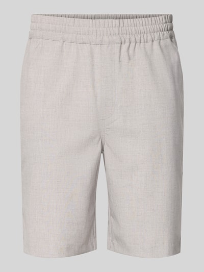 Produktfoto, Shorts mit elastischem Bund Modell 'Samos' von Casual Friday aus hellbeigem Material-Mix, Regular Fit, strukturierte Oberfläche