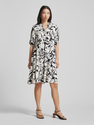 More & More Knielanges Kleid mit Allover-Print Offwhite 1