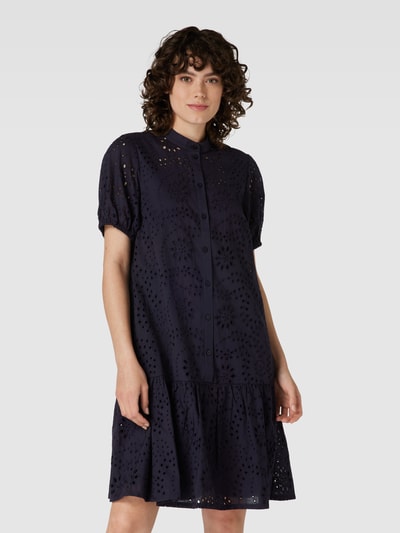 ROBE LÉGÈRE Blusenkleid aus Baumwolle mit Lochstickerei Marine 4