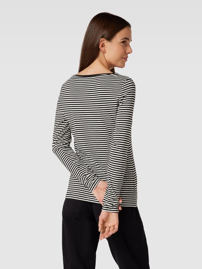 Montego Longsleeve mit Streifenmuster und U-Boot-Ausschnitt Black 5