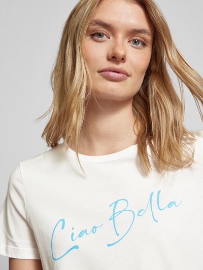 Vero Moda T-shirt z napisem model ‘Bonnie’ Biały 3