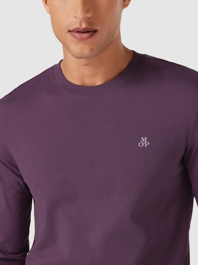 Marc O'Polo Shirt met lange mouwen van biologisch katoen Aubergine - 3