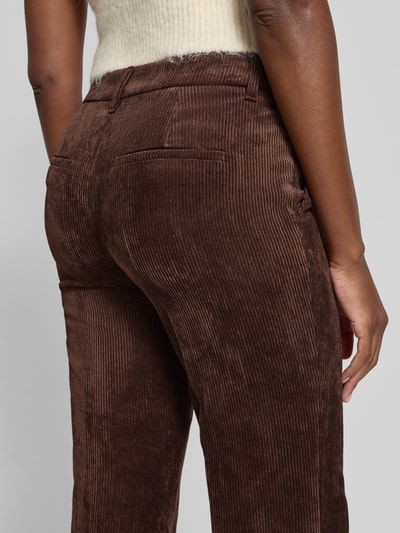 Luisa Cerano Wide Leg Hose mit Strukturmuster Dunkelbraun 3