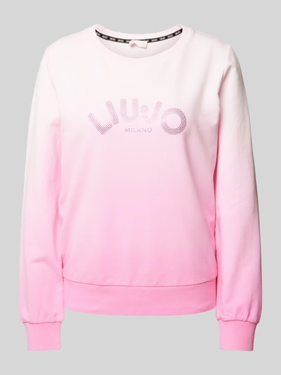 LIU JO SPORT Sweatshirt mit Strasssteinbesatz Rosa 2