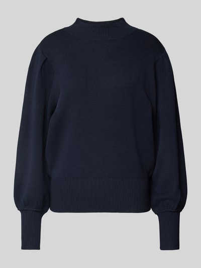 YAS Gebreide pullover met opstaande kraag, model 'FONNY' Marineblauw - 1