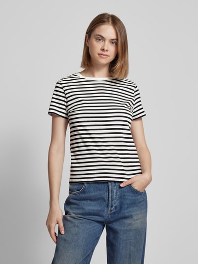 Tom Tailor Denim Boxy Fit T-Shirt mit Streifenmuster Black 4