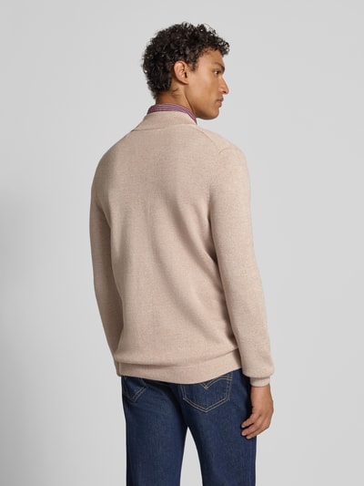 Christian Berg Men Wollen jas met opstaande kraag Zand gemêleerd - 5