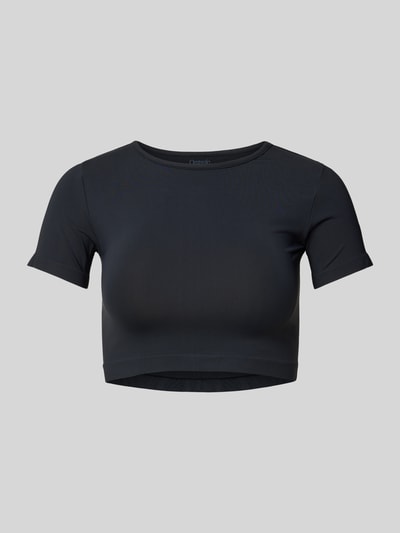 ORGANIC BASICS Cropped T-Shirt mit Rundhalsausschnitt Black 1