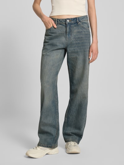 Review Straight Leg Jeans aus reiner Baumwolle Rauchblau 4