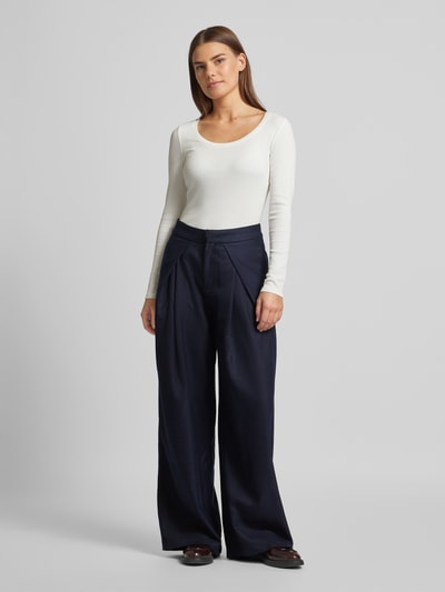 LOLLYS LAUNDRY Wide Leg Bundfaltenhose mit Eingrifftaschen Modell 'Zola' Marine 1