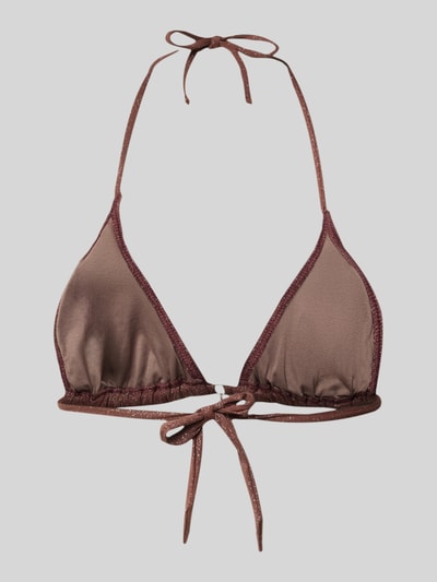 Produktfoto, schimmerndes bikinitop model 'CRICO SPARKLESUN' van Banana Moon, materiaalmix met stretch, nauwsluitend, vetersluiting achteraan
