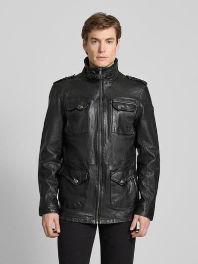 Gipsy Jacke in Leder-Optik Modell 'Daxter' Black 4