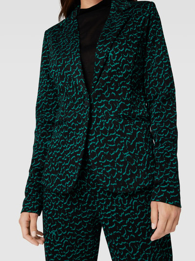 ICHI Blazer met all-over motief, model 'Kate' Zwart - 3