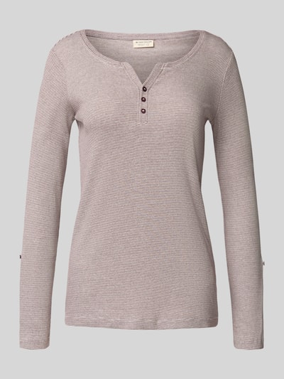 Tom Tailor Regular Fit Langarmshirt aus Baumwoll-Mix Offwhite 2