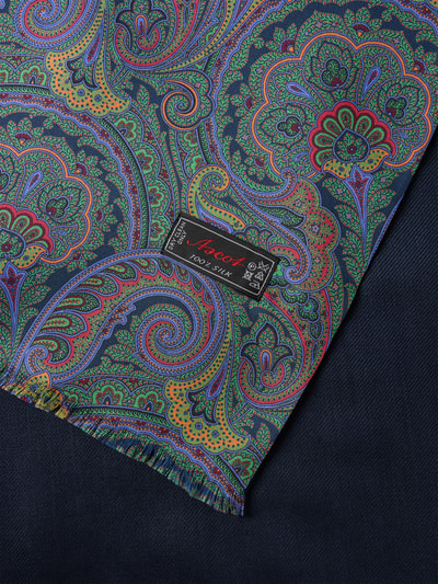 Ascot Schal mit Label-Detail Marine 2