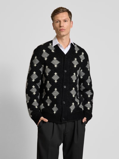 THE KOOPLES Gebreid jack van alpacamix met V-hals Zwart - 4