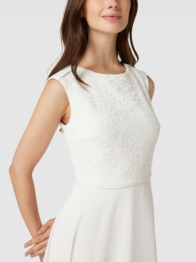 Paradi Cocktailkleid mit floralen Stickereien Offwhite 3