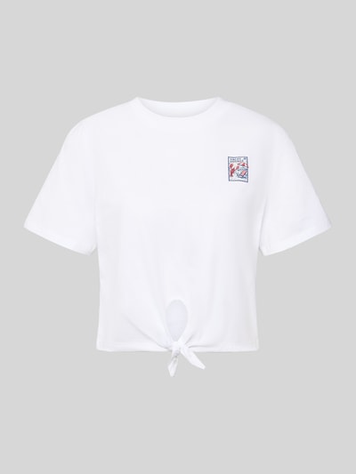 Produktfoto, T-Shirt mit Knotendetail und Rundhalsausschnitt von Rich & Royal in Weiß, Reine Baumwolle, Regular-Fit, glatte Oberfläche