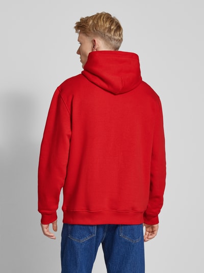 Tommy Jeans Regular fit hoodie met labelstitching Rood - 5