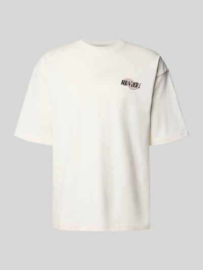 REVIEW Oversized T-shirt met labelprint en ronde hals Offwhite - 2