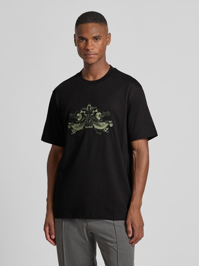 HUGO Comfort Fit T-Shirt aus reiner Baumwolle Black 4