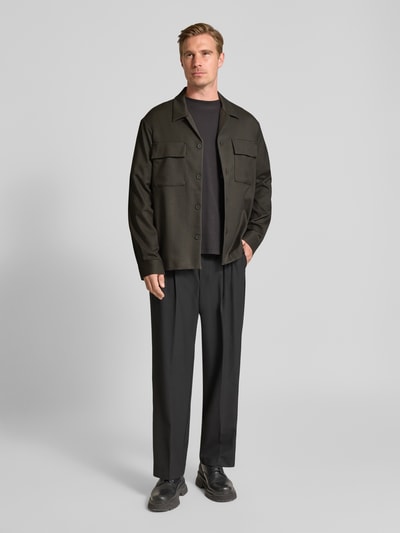 Antony Morato Regular fit overhemdjack met reverskraag Olijfgroen - 1