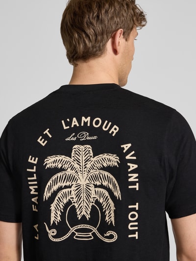 Les Deux T-Shirt mit Label-Stitching Modell 'Diaz' Black 3
