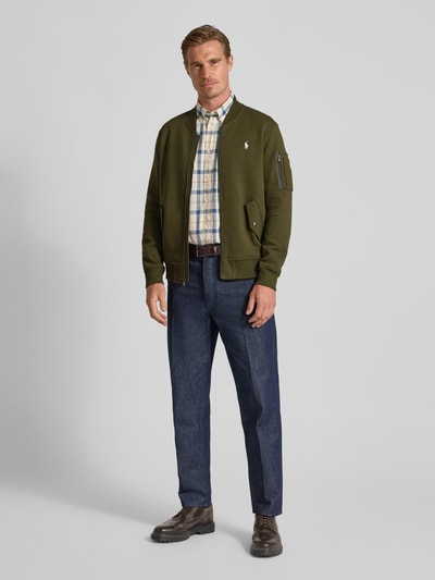 Polo Ralph Lauren Regular Fit Sweatjacke mit Logo-Stitching Modell 'Double' Oliv 1
