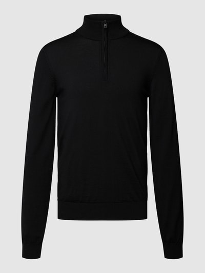 HUGO Strickpullover aus Schurwolle Modell 'San Quirin' Black 2