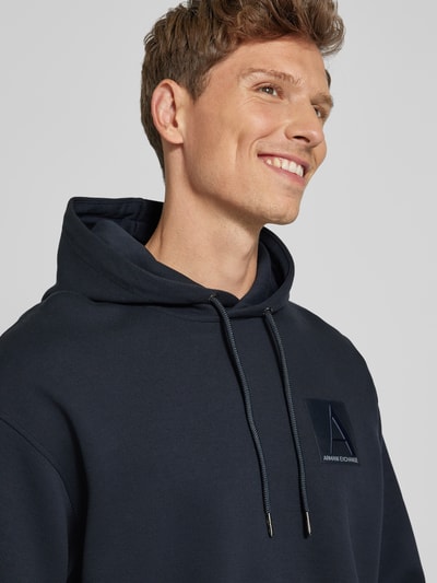 ARMANI EXCHANGE Hoodie met capuchon, model 'Pique' Donkerblauw - 3