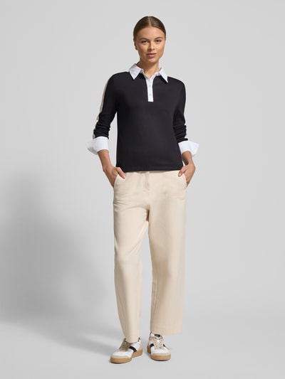 Marc Cain Poloshirt met korte knoopsluiting Marineblauw - 1