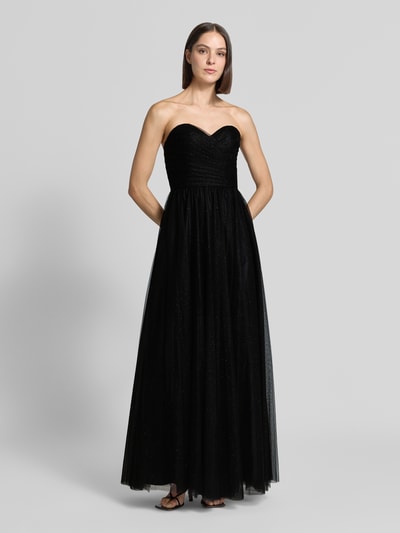 Mascara Abendkleid mit Herz-Ausschnitt und Schal Black 4