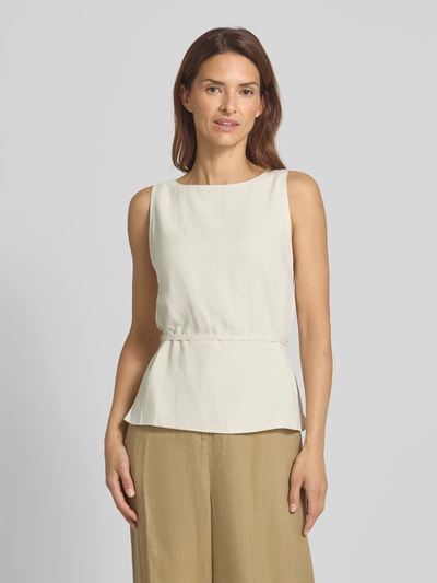 Neo Noir Blusentop aus Viskose-Leinen-Mix Modell 'Nassa' Beige 4