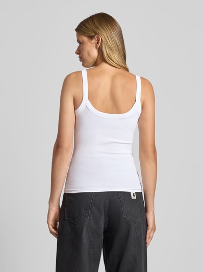 Gina Tricot Tanktop aus Bio-Baumwoll-Mix mit Rippenstruktur Weiss 5