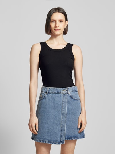 Calvin Klein Womenswear Top z efektem prążkowania Czarny 4