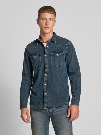 Levi's® Regular fit jeansoverhemd met borstzakken en labeldetail Donkerblauw - 4