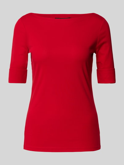 Lauren Ralph Lauren Regular Fit T-Shirt mit U-Boot-Ausschnitt Modell 'JUDY' Rot 2