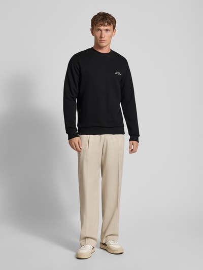 Les Deux Bluza z prążkowanymi wykończeniami model ‘Diaz’ Czarny 1