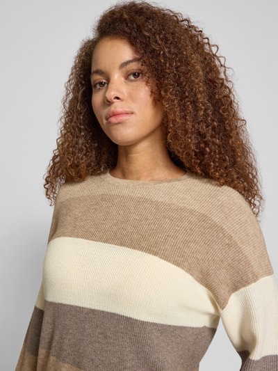 Only Loose Fit Strickpullover aus Viskose-Mix Modell 'ATIA' Beige Melange 3